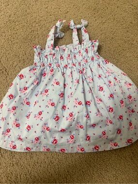 Baby Gap (very new- worn once only) Blue Floral Tie Strap Dress 18-24 Months